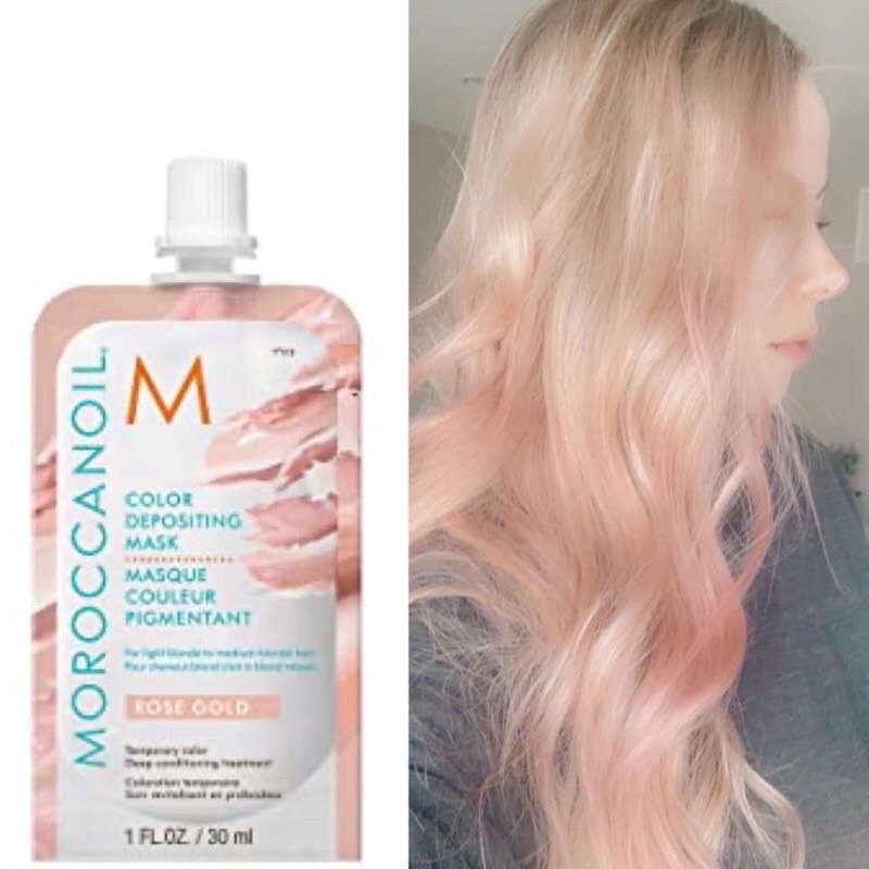 Mặt Nạ Dưỡng Bổ Sung Hạt Màu HỒNG VÀNG ROSE GOLD Moroccanoil Color Depositing Mák 30 ml