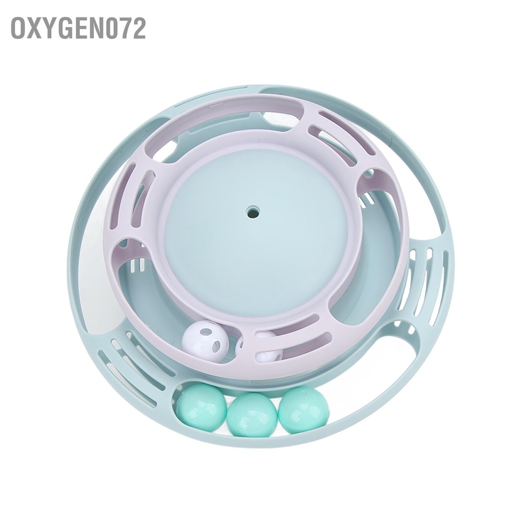 Đồ chơi bàn xoay 3 tầng lăn bóng tương tác dành cho mèo - An Toàn Đa Năng Vui Nhộn oxygen072