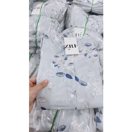 SM45 - SƠ MI HOA XANH CỔ TRỤ CHO NỮ | BigBuy360 - bigbuy360.vn