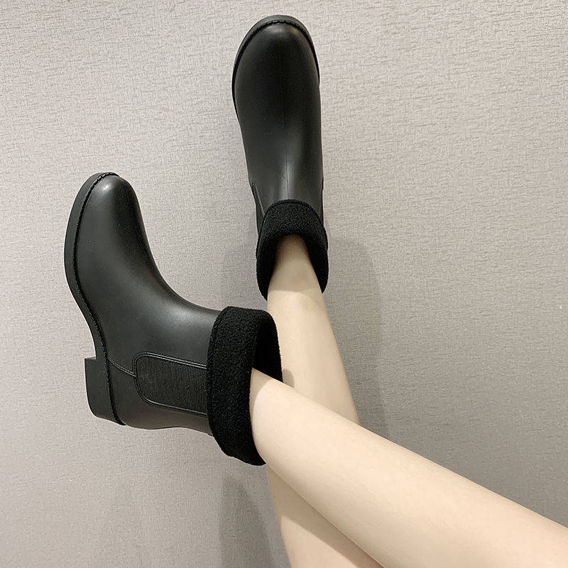 Ủng Đi Mưa Lót Lông Cừu Giữ Ấm Chống Trượt Thời Trang