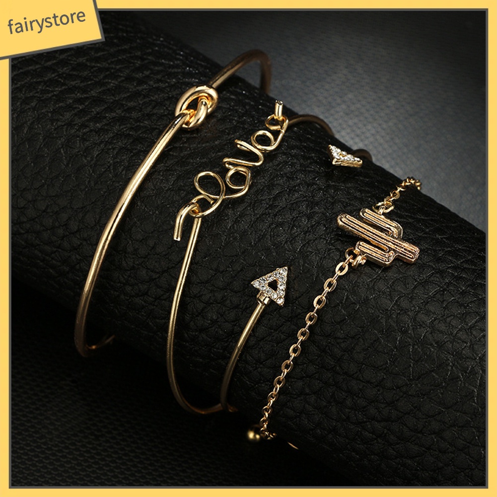 Bộ 4 vòng đeo tay kiểu dáng đa dạng thời trang