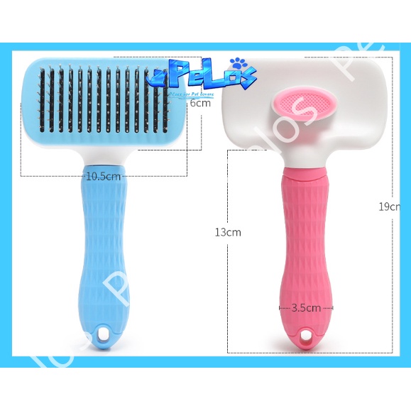 Lược chải lông mèo, lược chải lông poodle phốc sóc cho thú cưng có nút bấm - PeLos