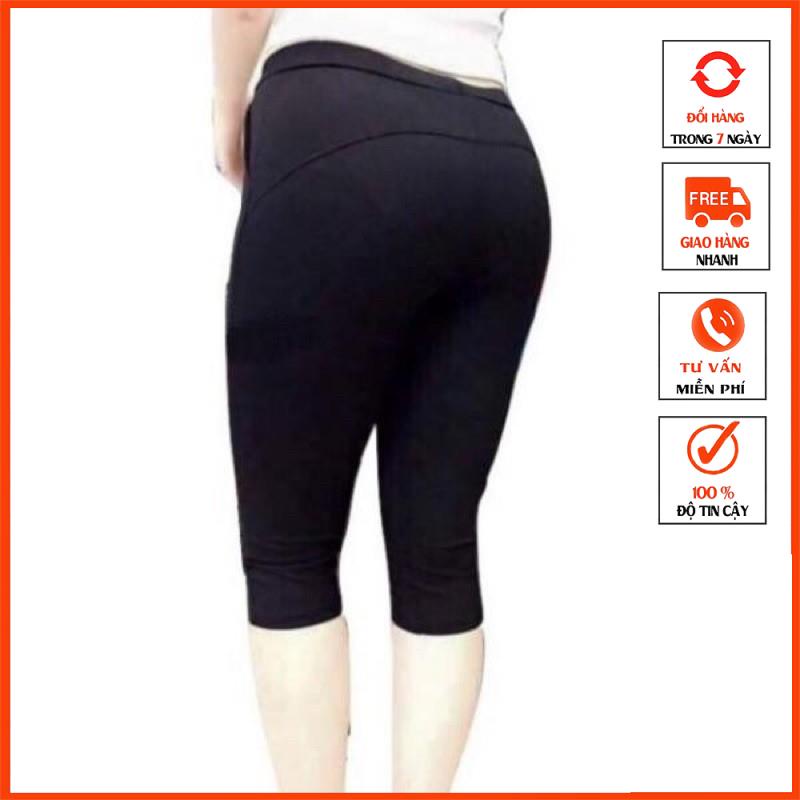 Quần đùi lửng, quần tập gym nữ chất cotton siêu co giãn mã 09xmtk