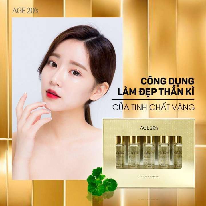 SET SERUM AGE20'S Chống Lão Hóa, Dưỡng Trắng, Giảm Mụn Gold - Cica Ampoule (SET 5EA) 10ml x 5c - CAM KẾT CHÍNH HÃNG