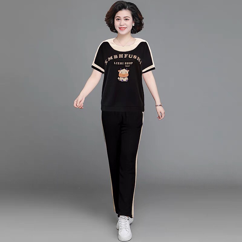 ( TẶNG KÈM GÓI XẢ) Sét đồ bộ BÒ SỮA cực cute chất liệu cotton cao cấp co giãn 4 chiều size 45-85kg ( Mã H6 )