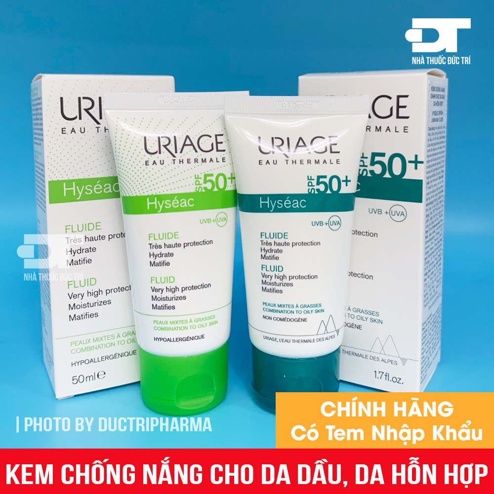 KEM CHỐNG NẮNG DÀNH CHO DA DẦU VÀ MỤN URIAGE HYSEAC FLUIDE SPF 50+ 50ML