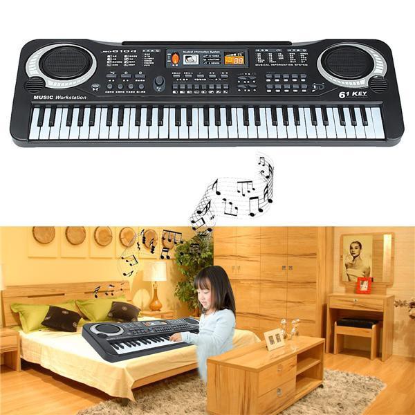 Đàn Piano Electronic Keyboard 61 Phím Kèm Mic Cho Bé