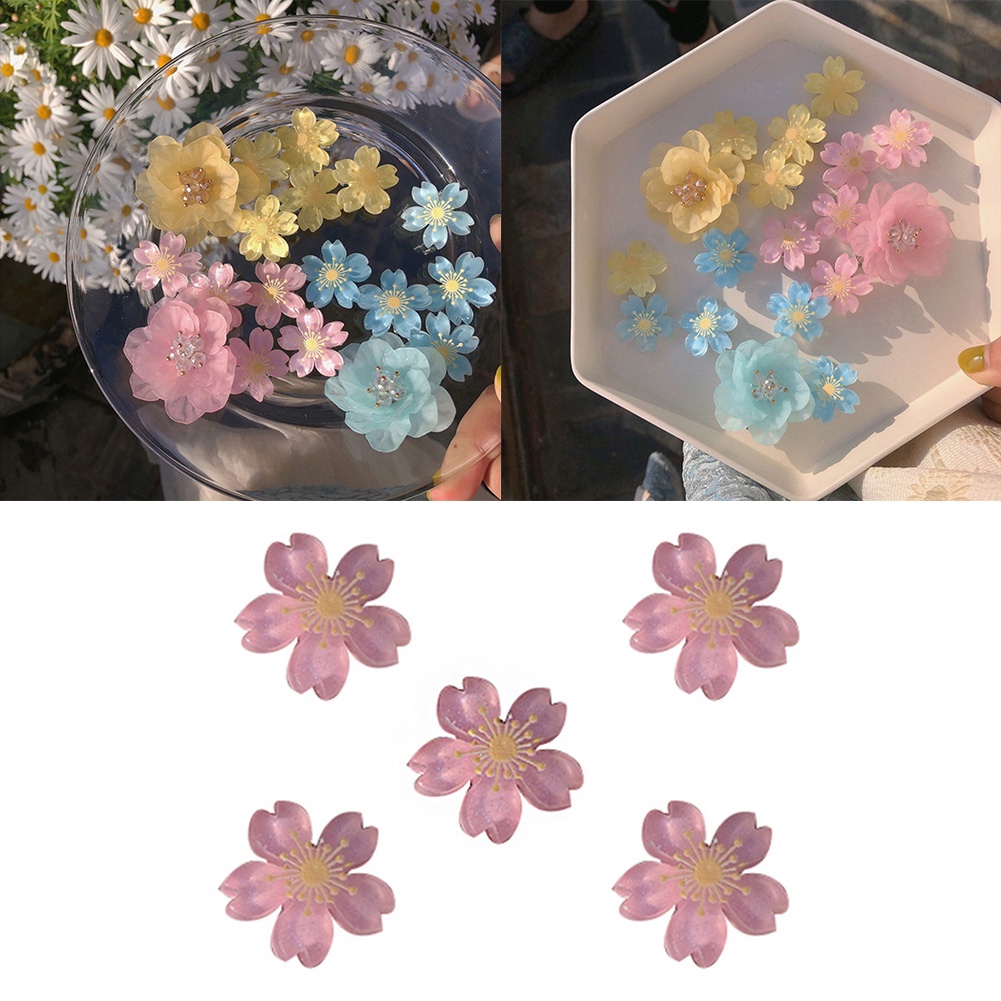 Set 5 Kẹp Tóc Nhỏ Họa Tiết Hoa Anh Đào Ngọt Ngào Tươi Mới Cho Nữ