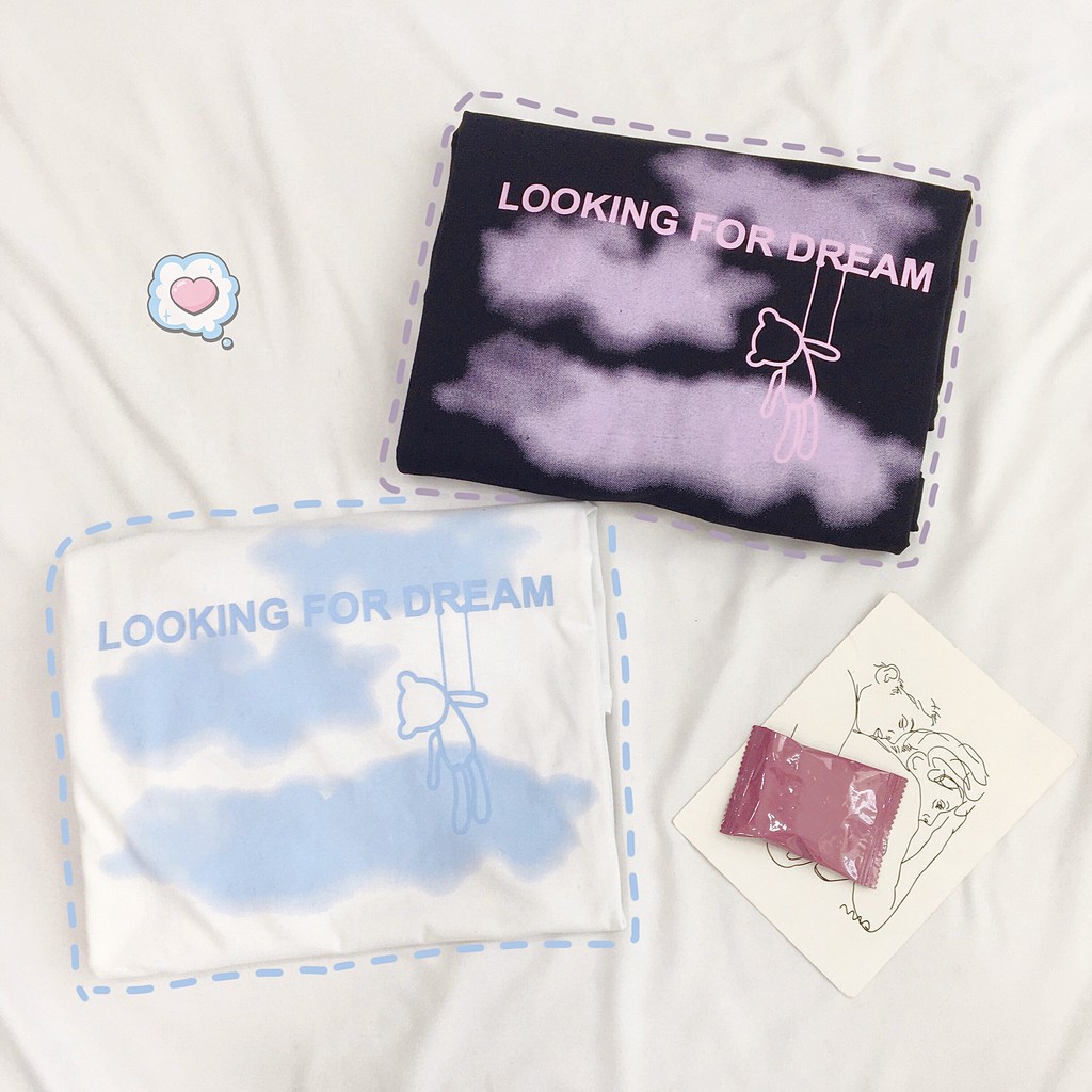 [Mã SKAMA06 giảm 8% tối đa 50K đơn 250K] Áo Thun Tay Lỡ LOOKING FOR DREAM Form Rộng Ulzzang Unisex (Ảnh Thật) | BigBuy360 - bigbuy360.vn