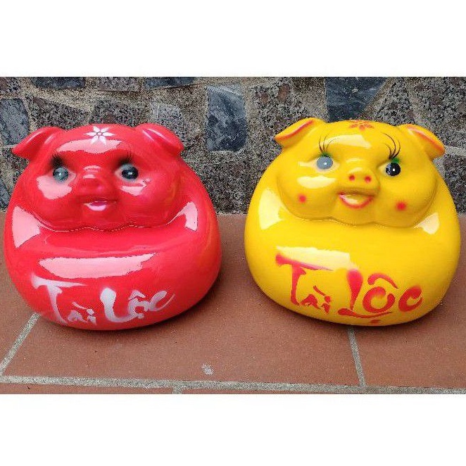 Lợn đất Tiết kiệm Tài Lộc - Lợn Phệ phong thủy hút Tài Lộc, Viết chữ theo yêu cầu