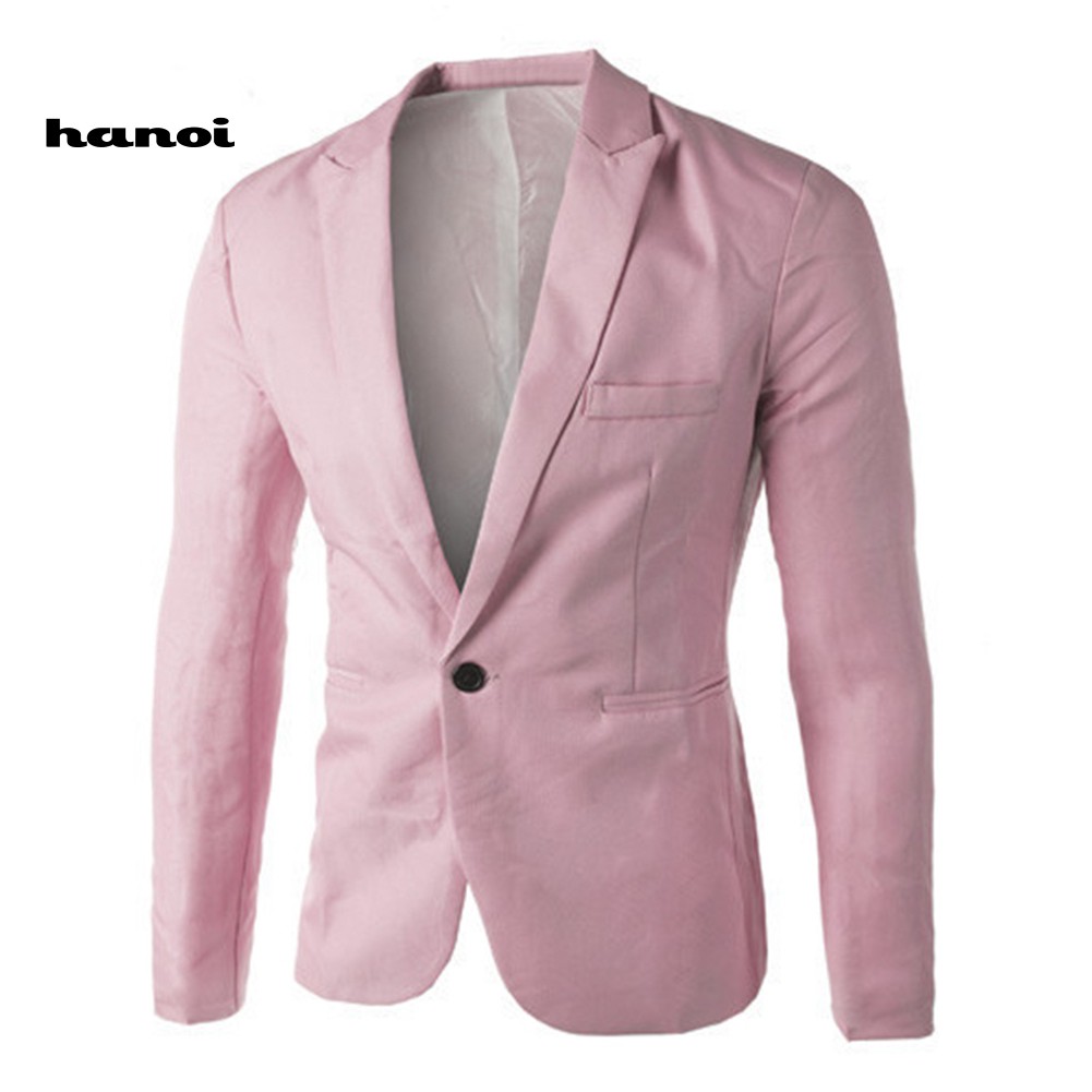 Hn HN HN♥Áo Khoác Blazer Màu Trơn Thời Trang Công Sở Cho Nam Giới