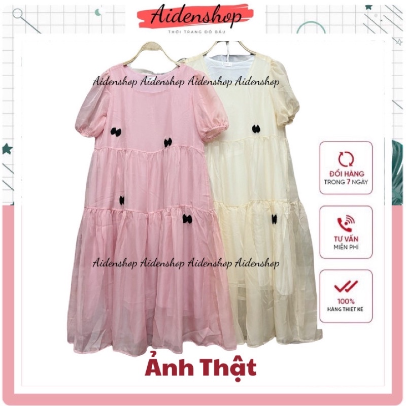 Váy bầu thiết kế xinh Aidenshop đầm bầu công sở thời trang suông dài