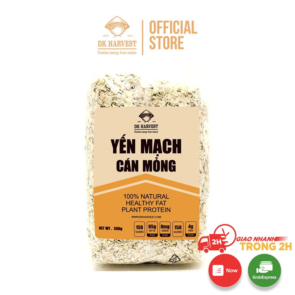 Bột yến mạch cán mỏng nguyên chất 🍁 DK Harvest Gói 500g 🍁 Nhập khẩu Úc