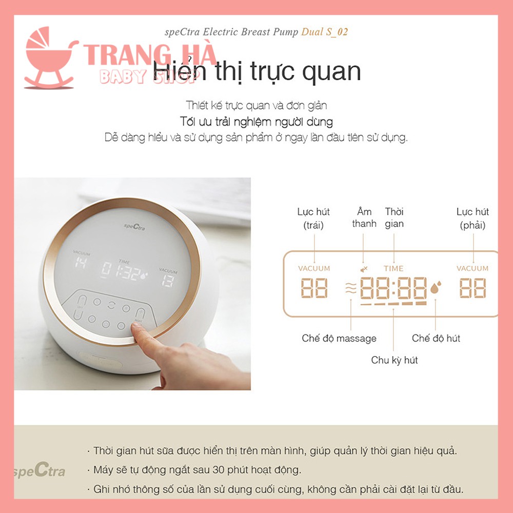 💘𝑺𝑨𝑳𝑬 𝑺𝑶̂́𝑪💘MÁY HÚT SỮA SPECTRA DUALS TẶNG CUP HÚT SỮA RẢNH TAY ( 24mm/28mm), ÁO HÚT SỮA VÀ TÚI TRỮ SỮA