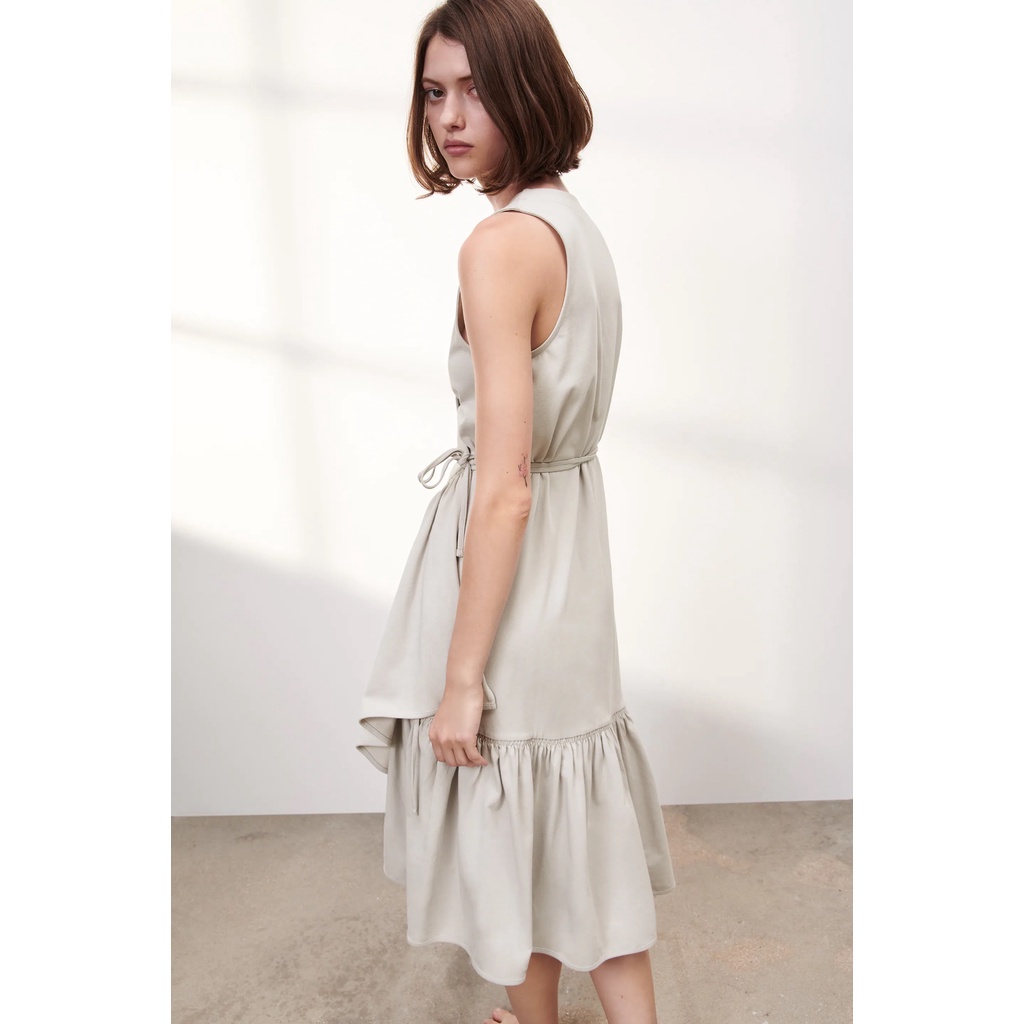 Đầm vạt chéo nhún bèo ZARA Nhật Auth