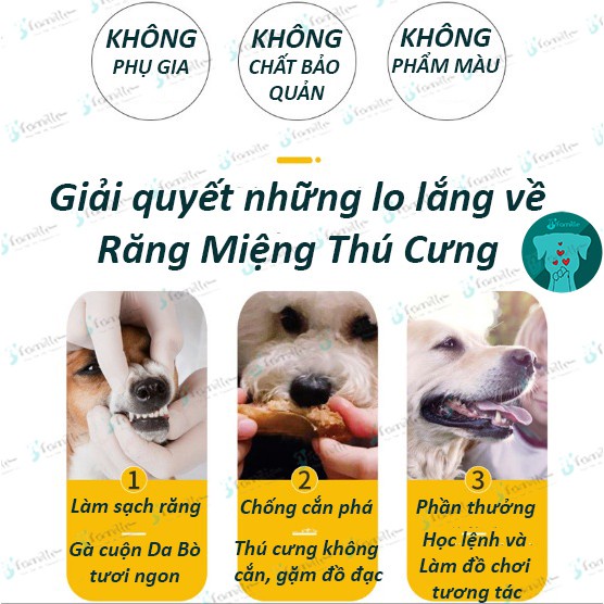 [MAX NGON]Bánh Gặm Mài Răng JFamille, Donut Gà Cuộn Xương Bò, Treat Thưởng Giúp Loại Bỏ Mảng Bám, Giàu Protein - JF95