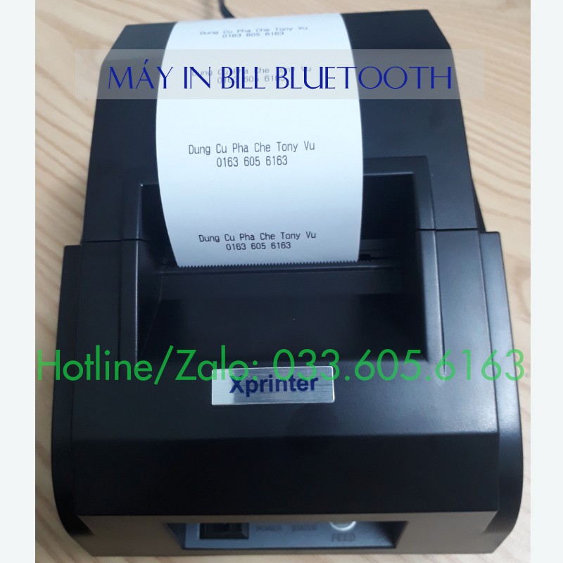 Máy in bill bluetooth Xprinter (Kết nối Bluetooth hoặc USB) Tặng 5 cuộn giấy K57