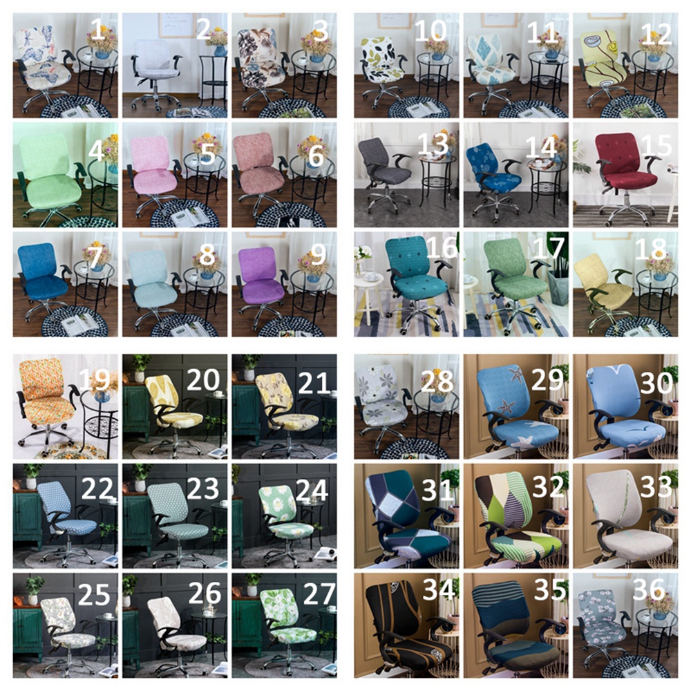 Bộ 2 miếng bọc lưng và mặt ghế chất vải spandex co giãn chống bám bẩn cho ghế văn phòng/ ghế ngồi máy tính ở nhà