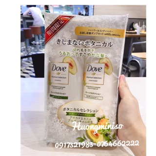 SET DẦU GỘI DOVE TINH CHẤT BƠ 400ML+ DẦU XẢ 400ML