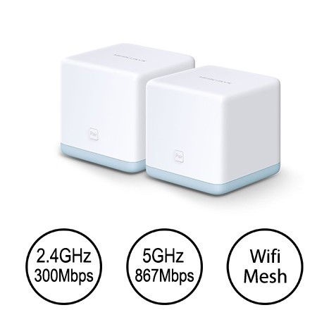 Bộ phát wifi  Mesh Mercusys Halo S12 (2-Pack) Chuẩn AC Tốc Độ 1200Mbps cho gia đình. Chính hãng, BH 24 tháng