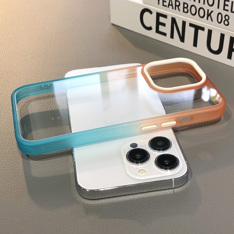 Ốp Điện Thoại TPU Acrylic Màu Gradient Chất Lượng Cao Cho iPhone 14 Pro Max 11 Pro Max 12 Pro Max 13 Pro Max