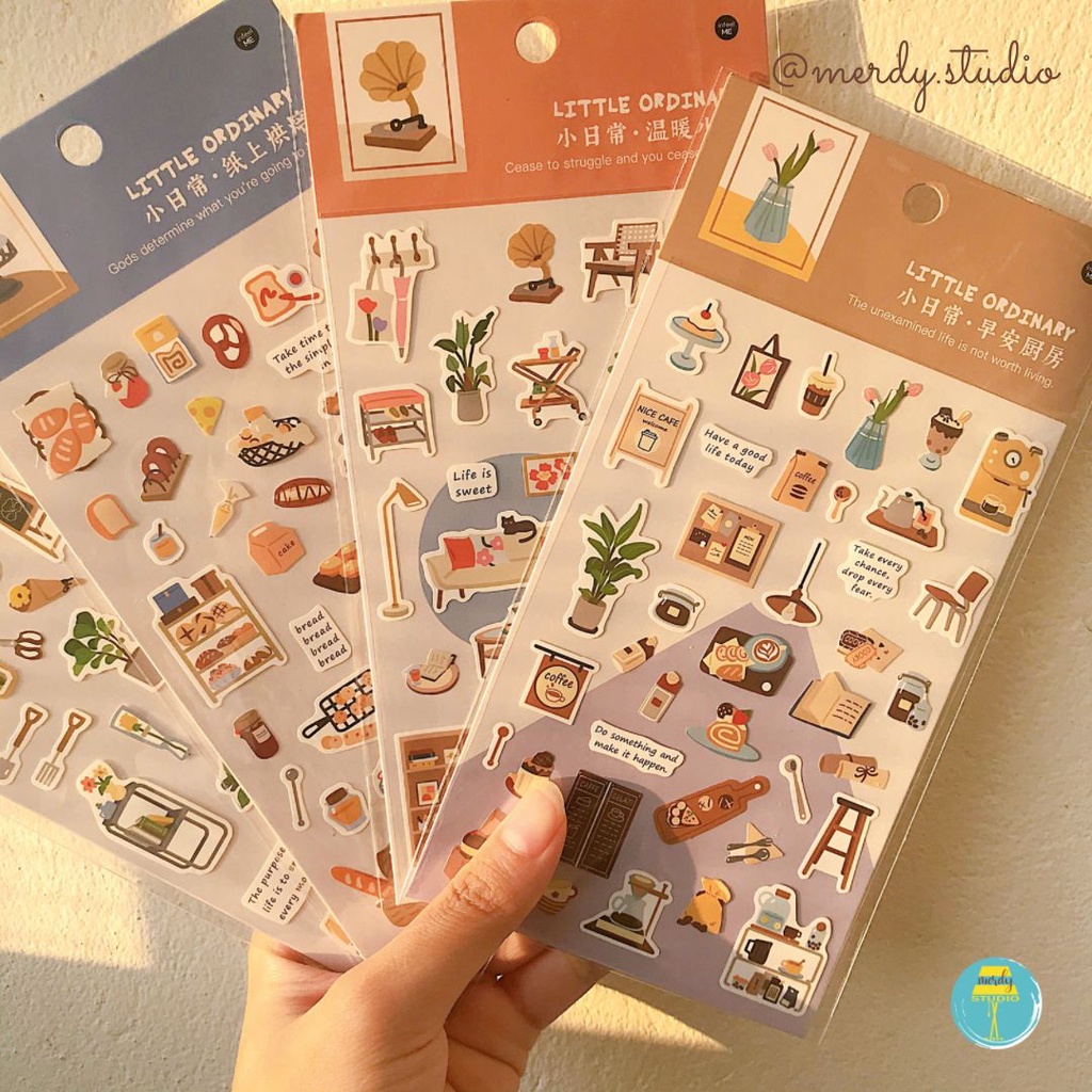Sticker Little Ordinary phong cách Hàn Quốc dán trang trí bullet journal