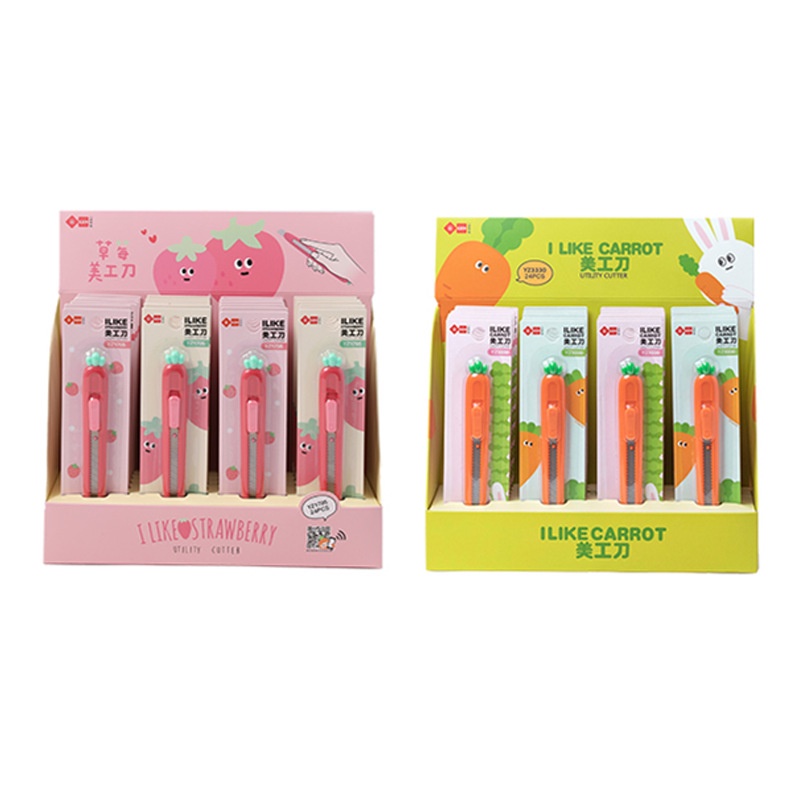 Dao Rọc Giấy IIGEN Hình Dâu Tây, Cà Rốt, Hoạt Hình Dễ Thương