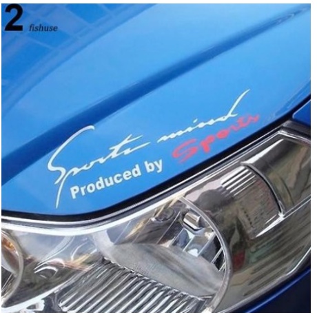 Tem dán decal phản quang Logo  chữ Sport Sports mind sportmind xe hơi ô tô tương thích Toyota Vios Innova Hyundai Accent