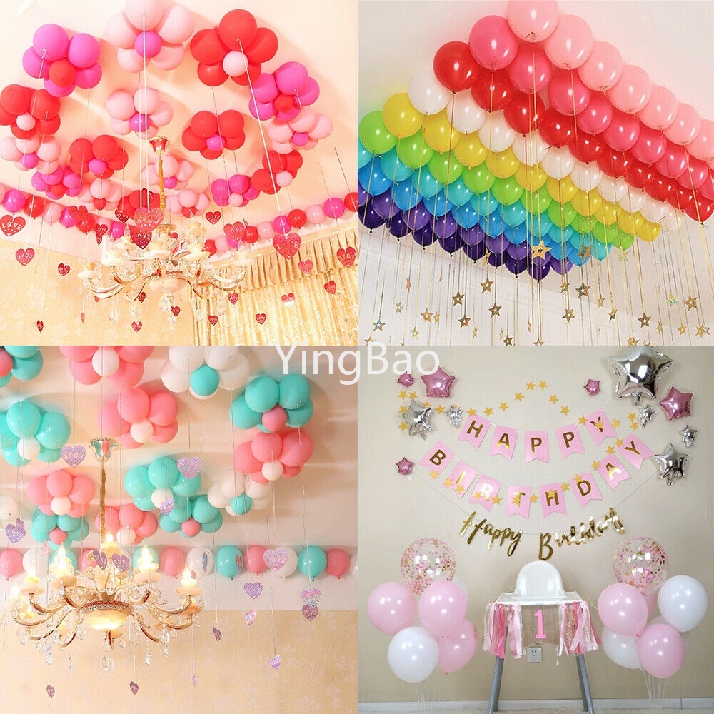 Set 100 Bong Bóng Cao Su Dày 2.2g 10inch Trang Trí Tiệc Cưới/Sinh Nhật