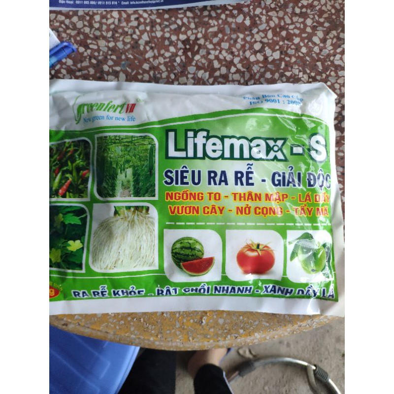 Gói phân bón lá 1kg Lifemax S giúp lá vàng thành lá xanh. giá siêu tốt