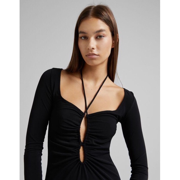 ĐẦM MIDI BERSHKA CỘT DÂY SEXY