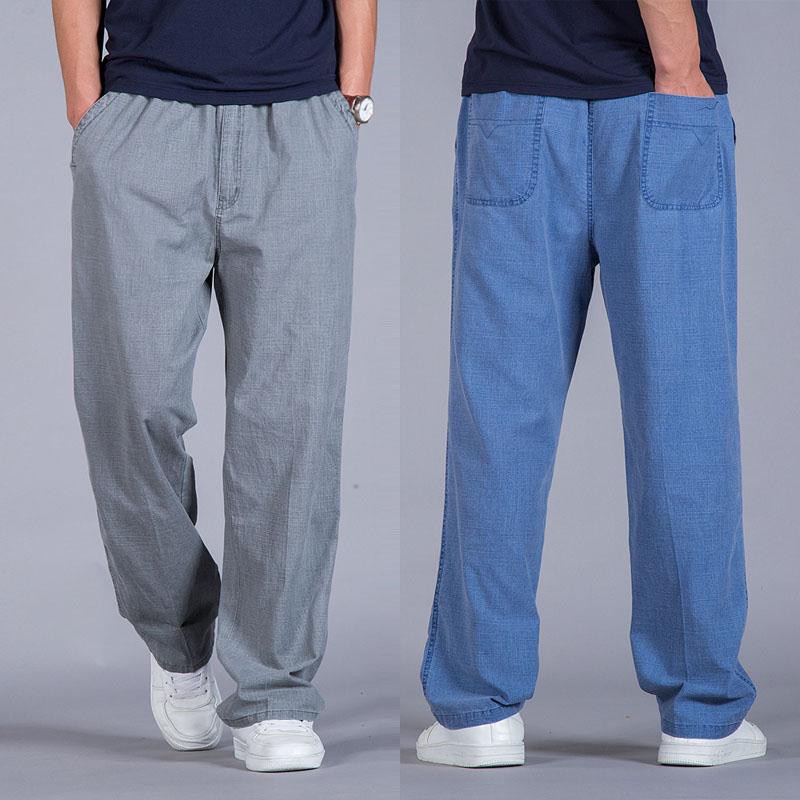 Quần Dài cotton Lanh Ống Rộng Phong Cách Trung Hoa Cho Nam