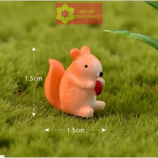 (Hot) - Sóc nâu cầm hạt dẻ - Phụ kiện làm tiểu cảnh sen đá, xương rồng, cây văn phòng - sen đá Đông Phước