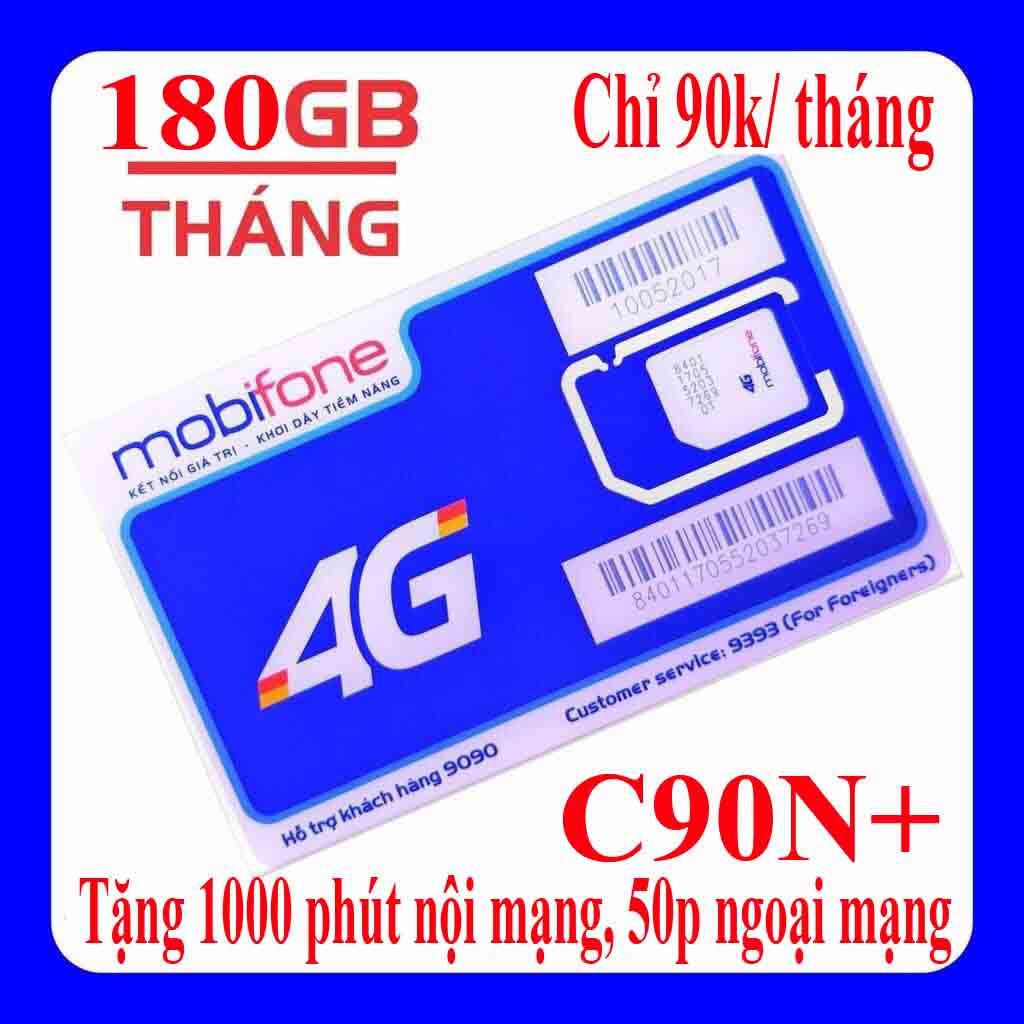 Sim 4G C90N MoBi Tặng 90.000đ Vào Gói Tháng Đầu