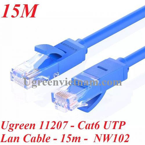 Dây mạng cat6 UTP màu xanh 26AWG CCA 15M - 20M UGREEN 11207/11206