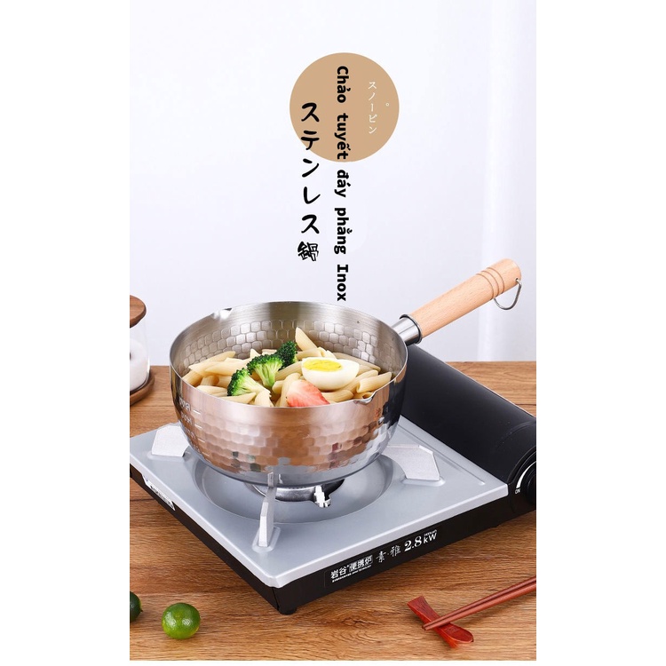 Nồi mì  inox gia dụng nồi nhỏ cho em bé nồi nấu mì ăn liền 304/430 chảo tuyết Nhật Bản nồi nấu canh súp của nhà sản xuất hàng có sẵn
