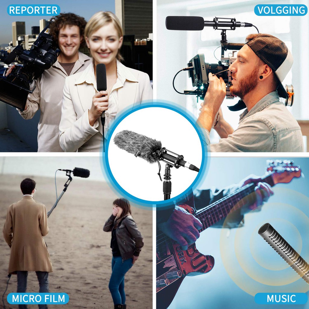 Micro shotgun cho máy ảnh, máy quay dùng cho phỏng vấn, quay phim, ghi hình ngoài trời | Boya BY-BM6060