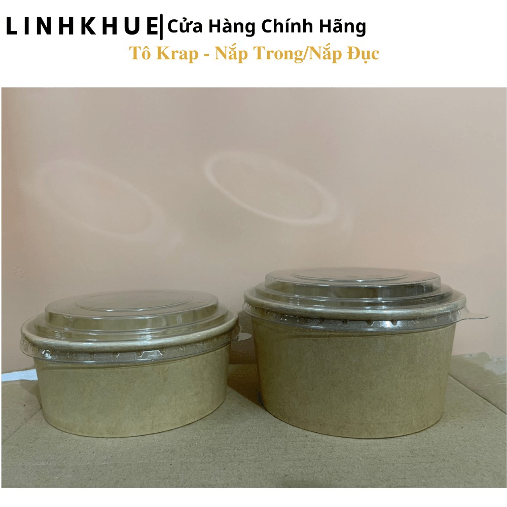 Tô Giấy Krap Có Nắp Trong Size 750ml hoặc 1000ml - Lốc 50 Chiếc - SP89 - Hộp Đựng Thực Phẩm