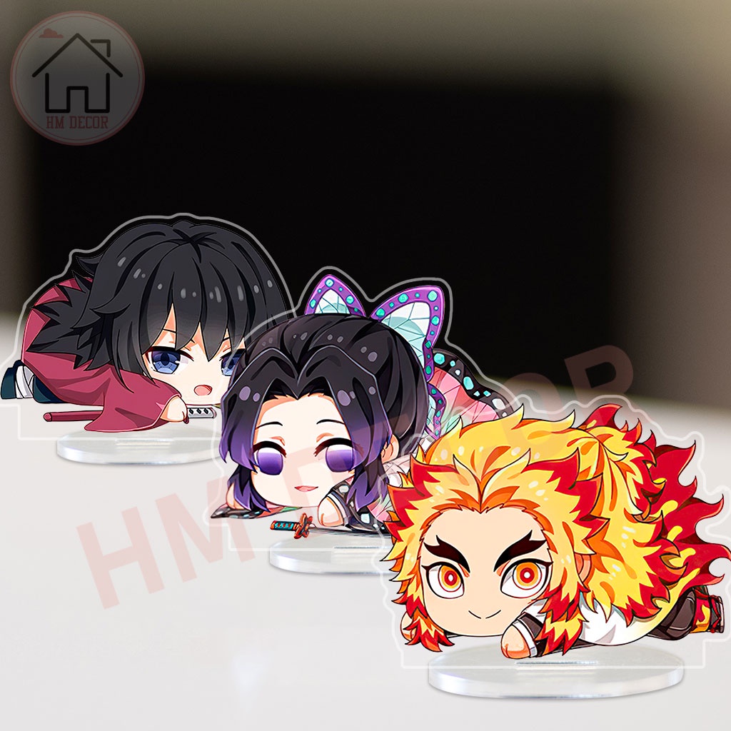 Mô hình nhân vật anime Kimetsu No Yaiba Thanh Gươm Diệt Quỷ bằng mica decor góc học tập để bàn làm việc trưng bày 8cm