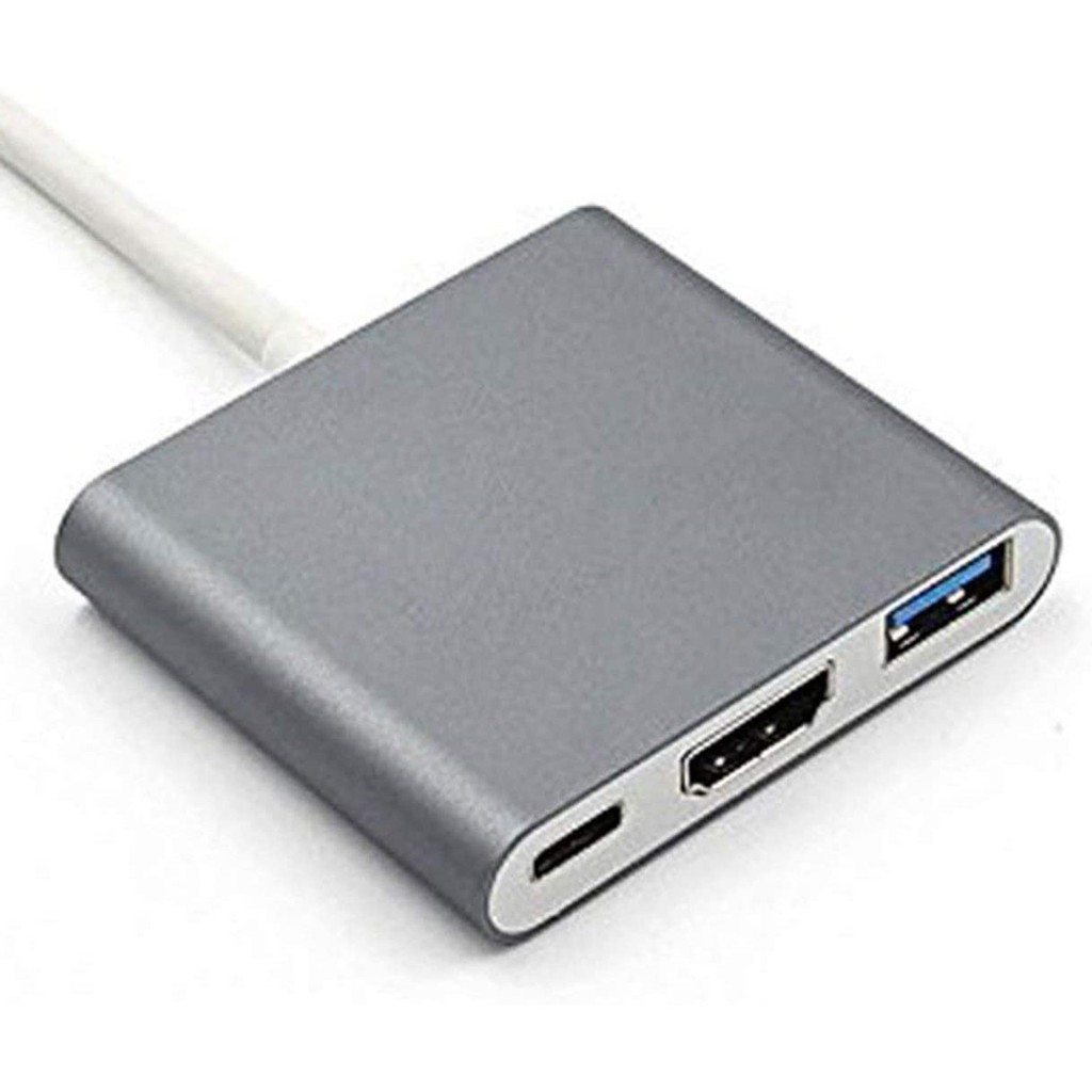 Đầu adapter cáp chuyển đổi đầu USB Type C sang HDMI Chất lượng 4K USB và TypeC 3 trong 1 cho Macbook iPad Chammart