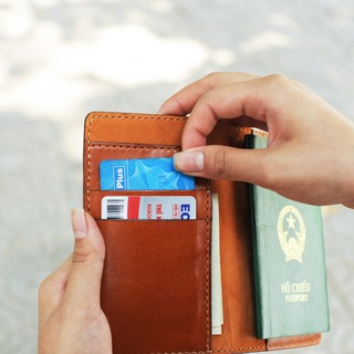 Bì bọc sổ Passport - Da bò nhập khẩu - Đồ da Handmade