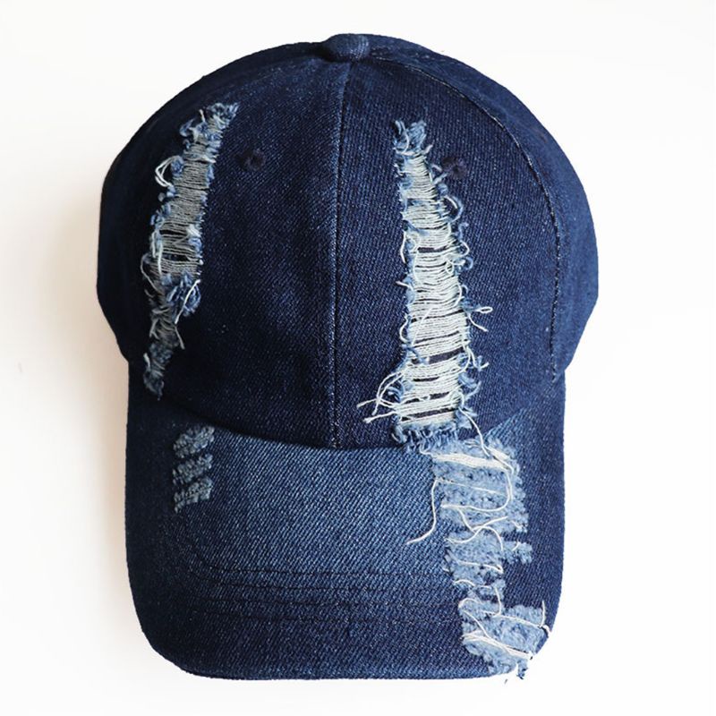 Mũ Lưỡi Trai Denim Rửa Được Kiểu Vintage Cá Tính Cho Nam