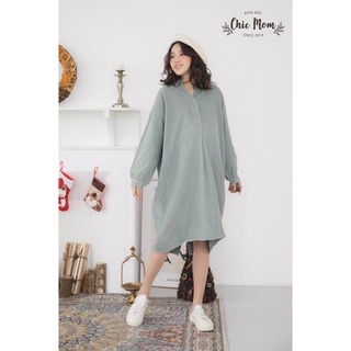 Váy bầu nhung dáng oversize