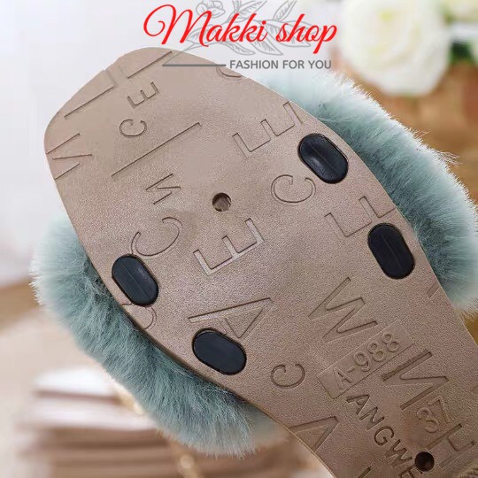 Dép lông nữ quai ngang mùa đông mới, dép nữ trong nhà thời trang cao cấp giá rẻ MAKKI SHOP TD536