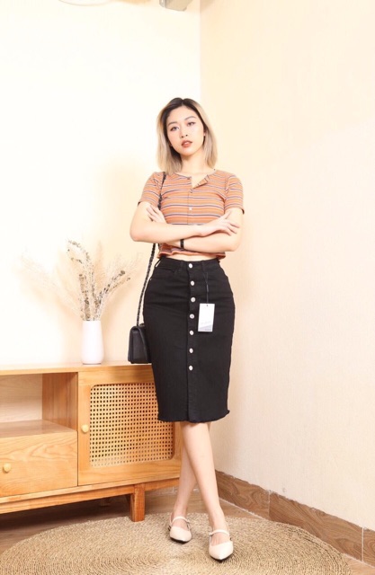 HOT ( DỌN KHO THANH LÝ ) Chân váy bò dáng dài co dãn bao chất đẹp không phai màu | BigBuy360 - bigbuy360.vn