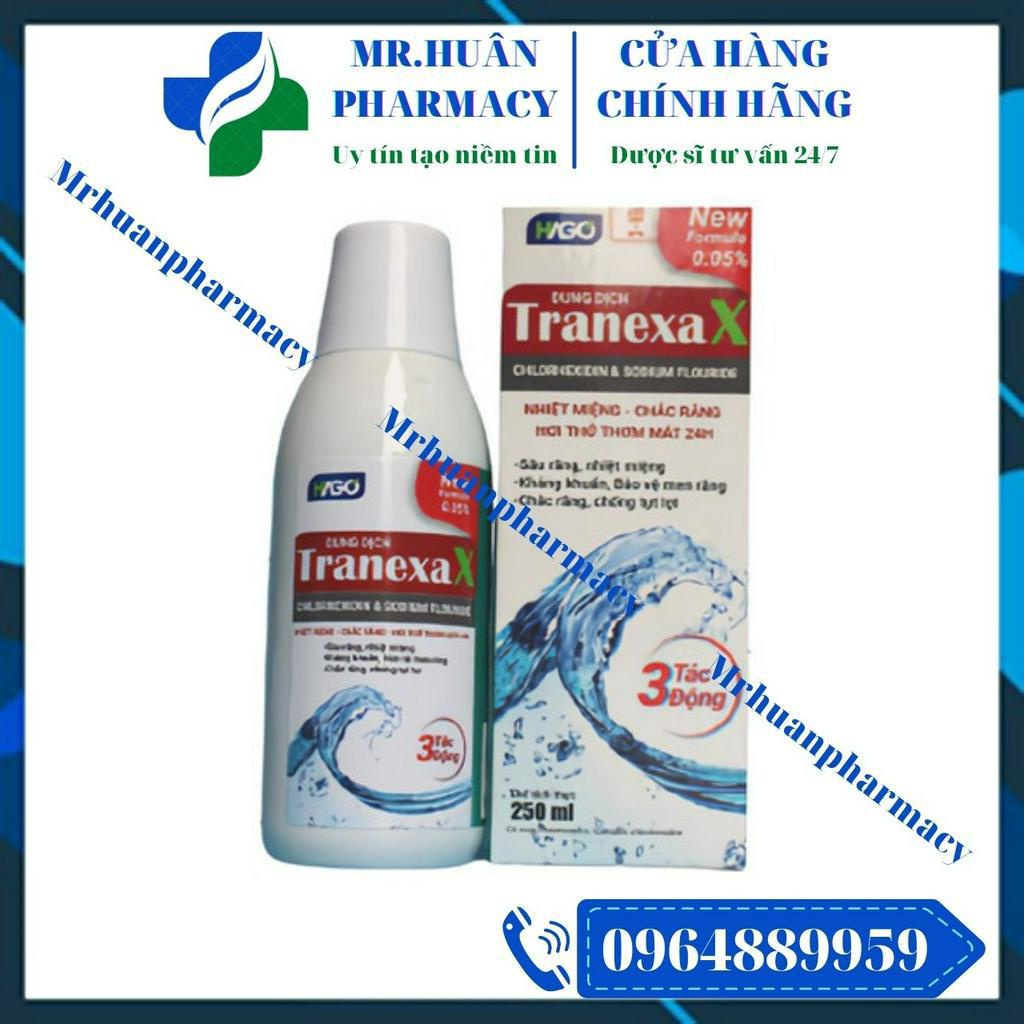 Nước Súc Miệng Tranexa X 250ml - Dùng cho sâu răng, nhiệt miệng, giúp kháng khuẩn, bảo vệ men răng, giúp răng chắc khỏe