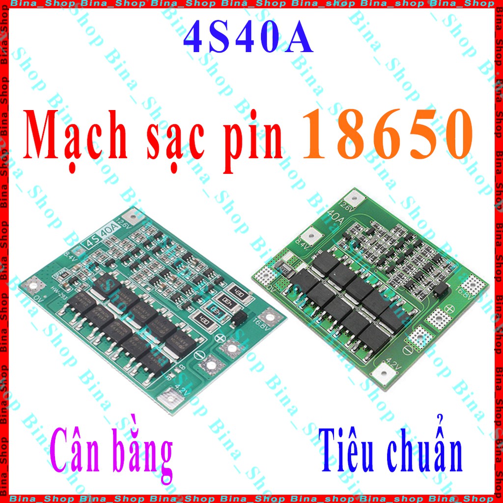 Mạch sạc bảo vệ pin 4S 40A cân bằng / tiêu chuẩn