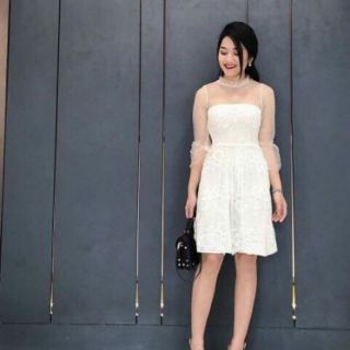 Váy đầm ren thiết kế tay lưới kèm ảnh thật