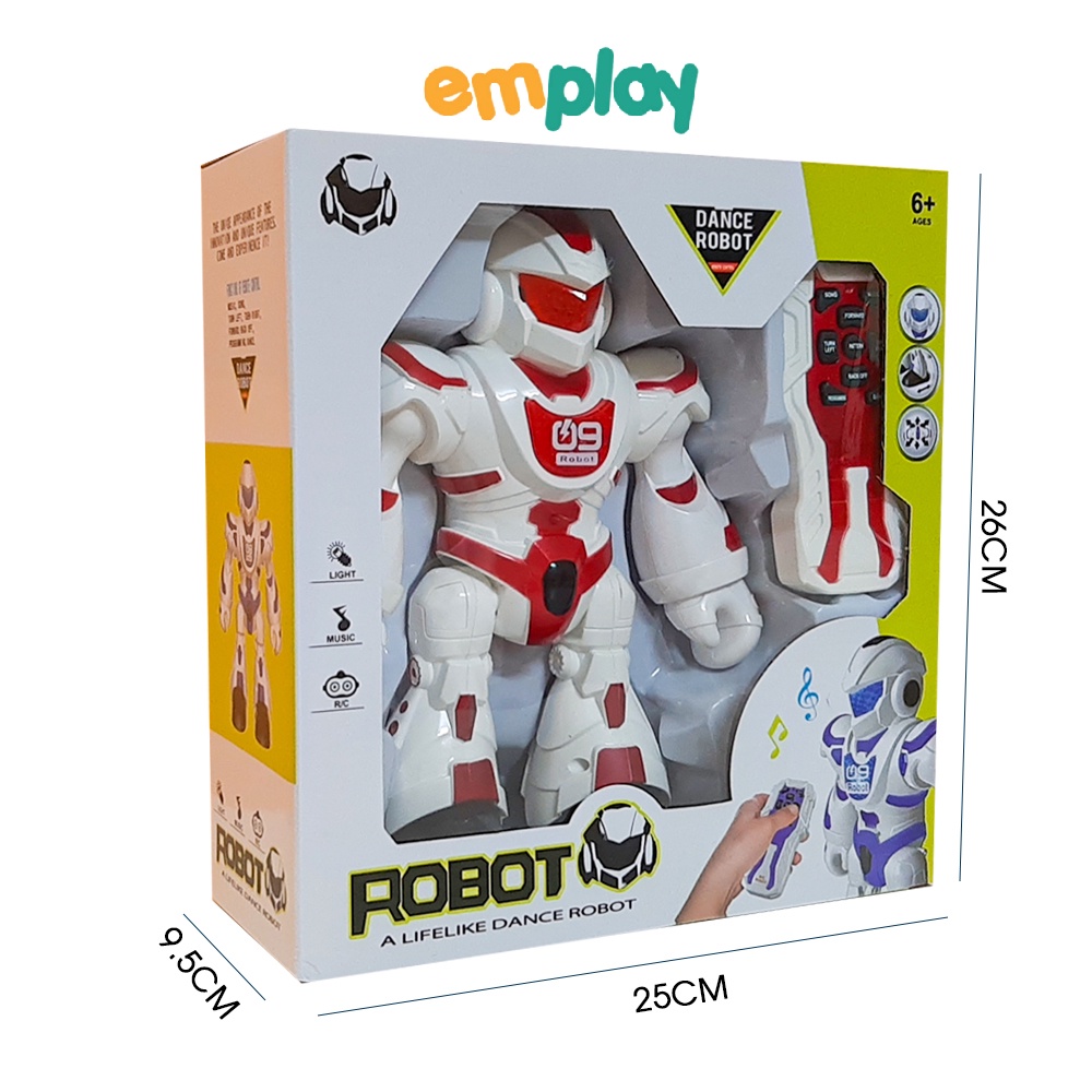 Robot vũ trụ điều khiển cao cấp Emplay có nhạc và đèn di chuyển thông minh xoay 360 độ có lập trình chế độ tuỳ thích
