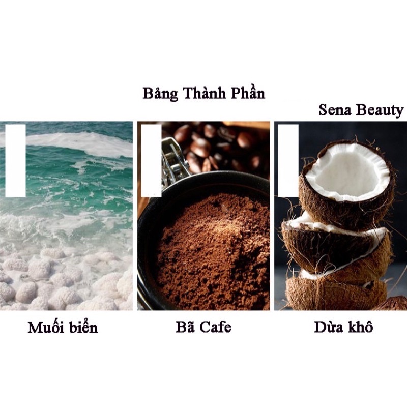 Tẩy da chết cafe muối biển và dừa khô(Hàng có sẵn)